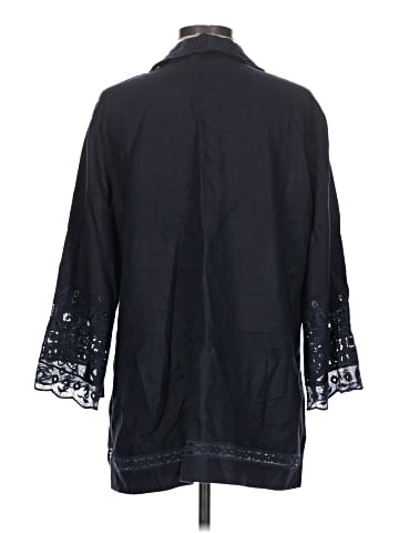 Lafayette 148 New York 3/4 Sleeve Button-Down Shirt (view 2)