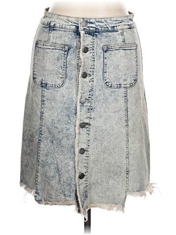 Black Label by C'est Toi Denim Skirt (view 1)