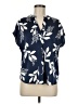 Maison d' Amelie Floral Blue Short Sleeve Blouse Size M - photo 1