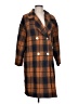 Shein 100% Polyester Plaid Orange Coat Size L - photo 1