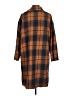 Shein 100% Polyester Plaid Orange Coat Size L - photo 2