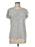 Adrianna Papell Polka Dots Silver Short Sleeve Top Size M - photo 1