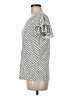 Adrianna Papell Polka Dots Silver Short Sleeve Top Size M - photo 5