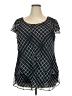 Roz & Ali 100% Polyester Black Short Sleeve Blouse Size 2X - photo 1