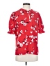 Karl Lagerfeld Paris 100% Polyester Floral Red Short Sleeve Blouse Size S - photo 1