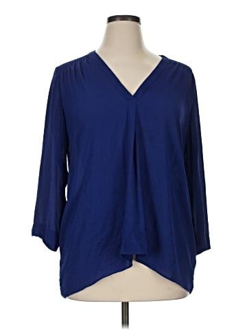 a.n.a. A New Approach 3/4 Sleeve Blouse (view 1)