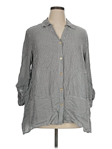 Jones New York Signature 3/4 Sleeve Button-Down Shirt (view 1)