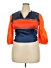 Stylewe Color Block Orange 3/4 Sleeve Blouse Size XXL - photo 1