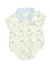 Quiltex 100% Cotton Ivory Short Sleeve Onesie Size 0-3 mo - photo 1