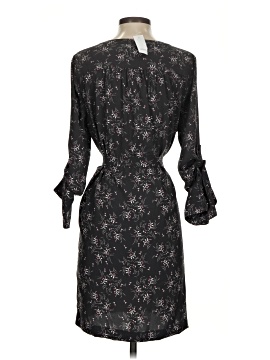 ann taylor loft black dress Women's Sleeveless Shift Rhinestone Belt Detail Size 10 Black Wool Blend A-Line Dress