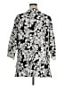 Cathy Daniels Floral Black Long Sleeve Henley Size 1X - photo 2