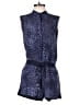 Rebecca Taylor 100% Silk Animal Print Blue Romper Size 2 - photo 1