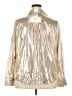By Anthropologie Metallic Silver Gold Long Sleeve Blouse Size 2X - photo 2