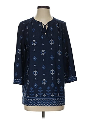 fleur bleue 3/4 Sleeve Blouse (view 1)