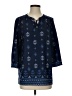 fleur bleue 100% Polyester Aztec Or Tribal Print Blue 3/4 Sleeve Blouse Size S - photo 1