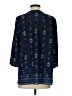 fleur bleue 100% Polyester Aztec Or Tribal Print Blue 3/4 Sleeve Blouse Size S - photo 2