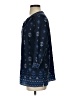 fleur bleue 100% Polyester Aztec Or Tribal Print Blue 3/4 Sleeve Blouse Size S - photo 5