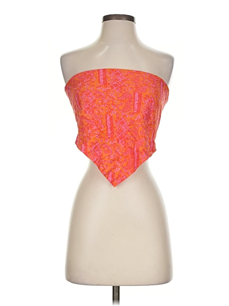 Pre-owned Rhythm Tube Top Orange Strapless Neckline Tops