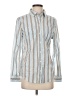St. John's Bay Stripes Silver Long Sleeve Button-Down Shirt Size S - photo 1