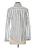 St. John's Bay Stripes Silver Long Sleeve Button-Down Shirt Size S - photo 2