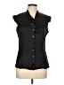 Alfani Black Sleeveless Button-Down Shirt Size 10 - photo 1