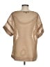 Lafayette 148 New York 100% Polyester Metallic Tan Short Sleeve Blouse Size M - photo 2