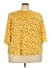 Ellos 100% Polyester Polka Dots Yellow 3/4 Sleeve Blouse Size 22 - photo 1