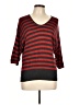 New York & Company 100% Acrylic Stripes Red Pullover Sweater Size L - photo 1