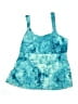 Lands' End Tie-dye Teal Swimsuit Top Size L - photo 1