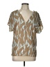 Caramela 100% Polyester Tan Short Sleeve Blouse Size L - photo 1