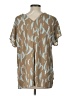 Caramela 100% Polyester Tan Short Sleeve Blouse Size L - photo 2