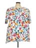 Woman Within Floral Teal Short Sleeve Blouse Size 22 (1X) - photo 1