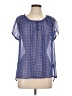 Zac & Rachel 100% Polyester Blue Short Sleeve Blouse Size L - photo 1