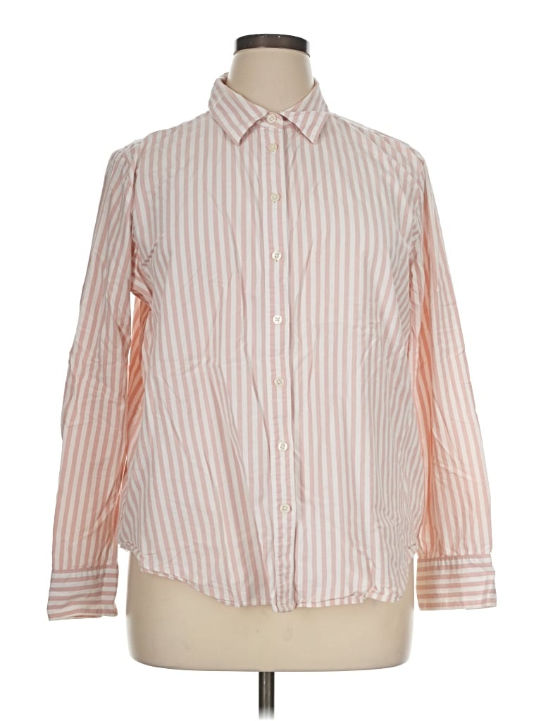 Pre-owned Ann Taylor Long Sleeve Button Down Shirt In Orange