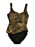 Longitude Animal Print Gold One Piece Swimsuit Size 16 - photo 1