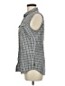Eddie Bauer Houndstooth Gray Sleeveless Button-Down Shirt Size M - photo 5