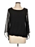 AGB 100% Polyester Black 3/4 Sleeve Blouse Size L - photo 1