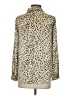 Zara 100% Polyester Animal Print Ivory Long Sleeve Blouse Size XS - photo 2