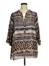 Rose + Olive Gray 3/4 Sleeve Henley Size 1X - photo 1