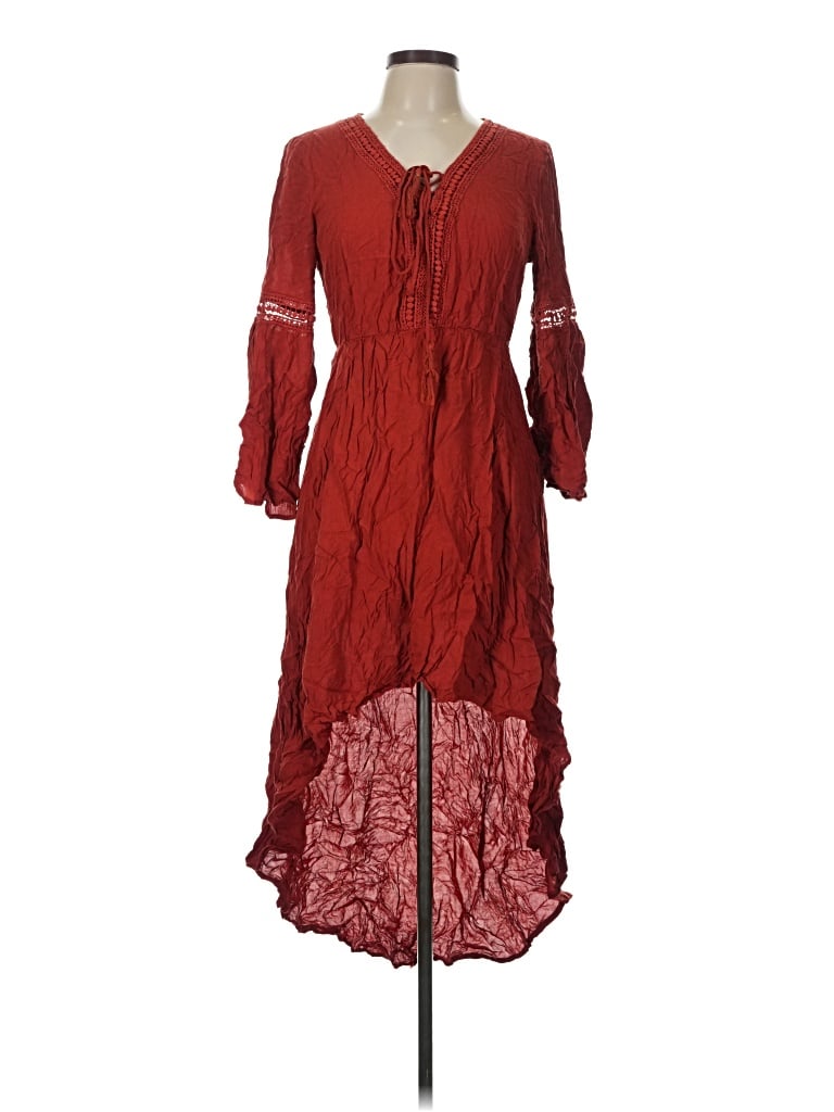 Pre-owned Flying Tomato Casual Dress In Burgundy