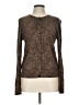 Ann Taylor Animal Print Brown Long Sleeve Blouse Size L - photo 1