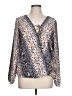 AB Studio Silver Long Sleeve Blouse Size XL - photo 1