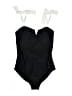 Unbranded Solid Black One Piece Swimsuit Size M - photo 1
