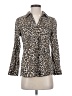 Cato Animal Print Brown 3/4 Sleeve Button-Down Shirt Size S - photo 1