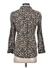 Cato Animal Print Brown 3/4 Sleeve Button-Down Shirt Size S - photo 2