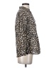 Cato Animal Print Brown 3/4 Sleeve Button-Down Shirt Size S - photo 4