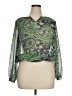 Liz Claiborne 100% Polyester Green Long Sleeve Blouse Size XL (petite) - photo 1