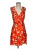 Zara Basic 100% Viscose Print Orange Cocktail Dress Size S - photo 1