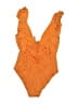MICHAEL Michael Kors Solid Orange One Piece Swimsuit Size 6 - photo 2