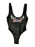 Delia's Graphic Black One Piece Swimsuit Size M - photo 1